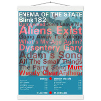Blink182 Inspired Enema Of The State Tracks Poster Museum-Quality Matte Print with Hanger A3 (29.7 x 42 cm) Blink182 Inspired Enema Of The State Tracks Poster Museum-Quality Matte Print with Hanger A3 (29.7 x 42 cm)